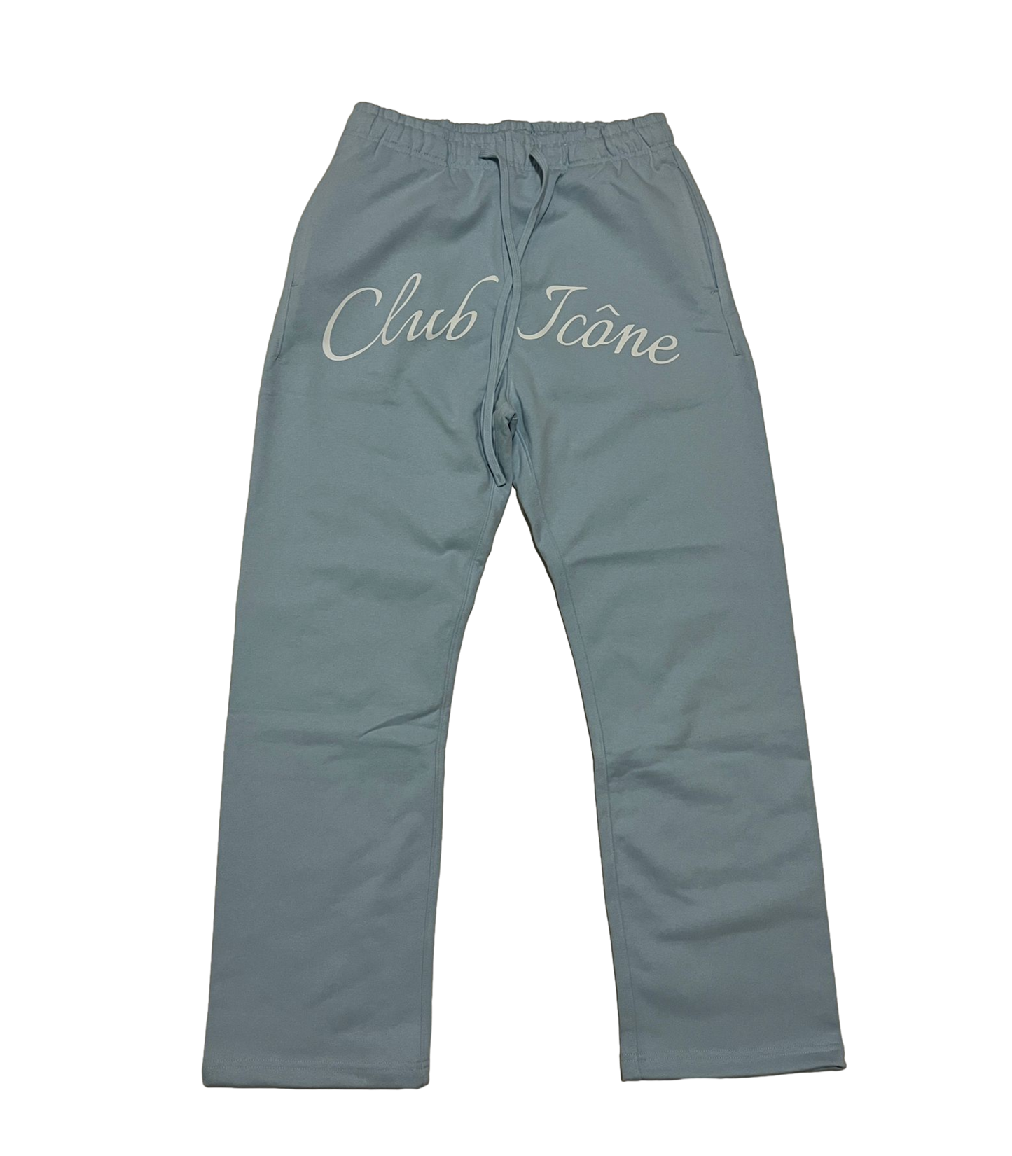 CLUB ICÔNE - BABY BLUE TRACKSUIT - ZIP-UP HOODIE + FLARED SWEATPANTS