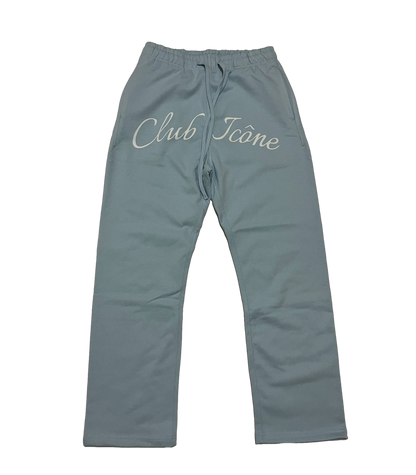 CLUB ICÔNE - BABY BLUE TRACKSUIT - ZIP-UP HOODIE + FLARED SWEATPANTS