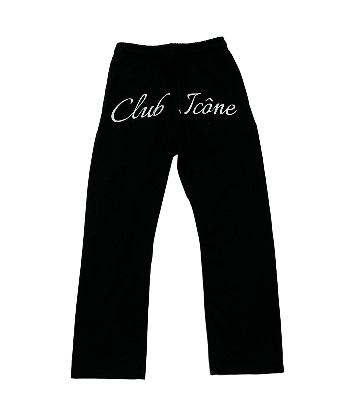 CLUB ICÔNE - BLACK TRACKSUIT - ZIP-UP HOODIE + FLARED SWEATPANTS